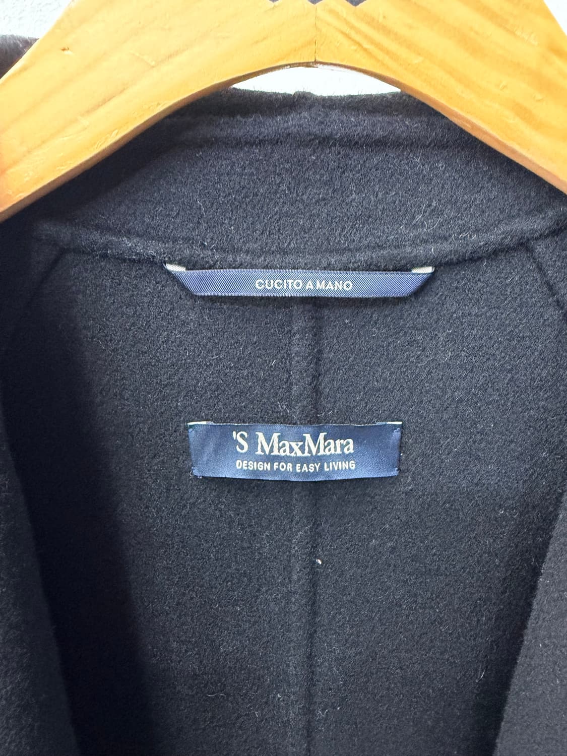 정품) 막스마라 블랙 벨티드 코트 38 상품이미지7