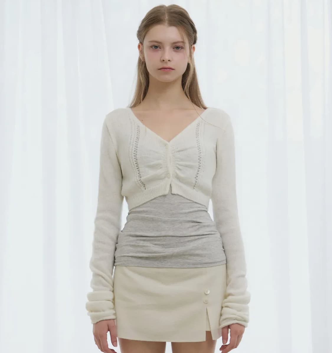 레이즈미야 코요 모헤어 크롭 가디건 상품이미지2