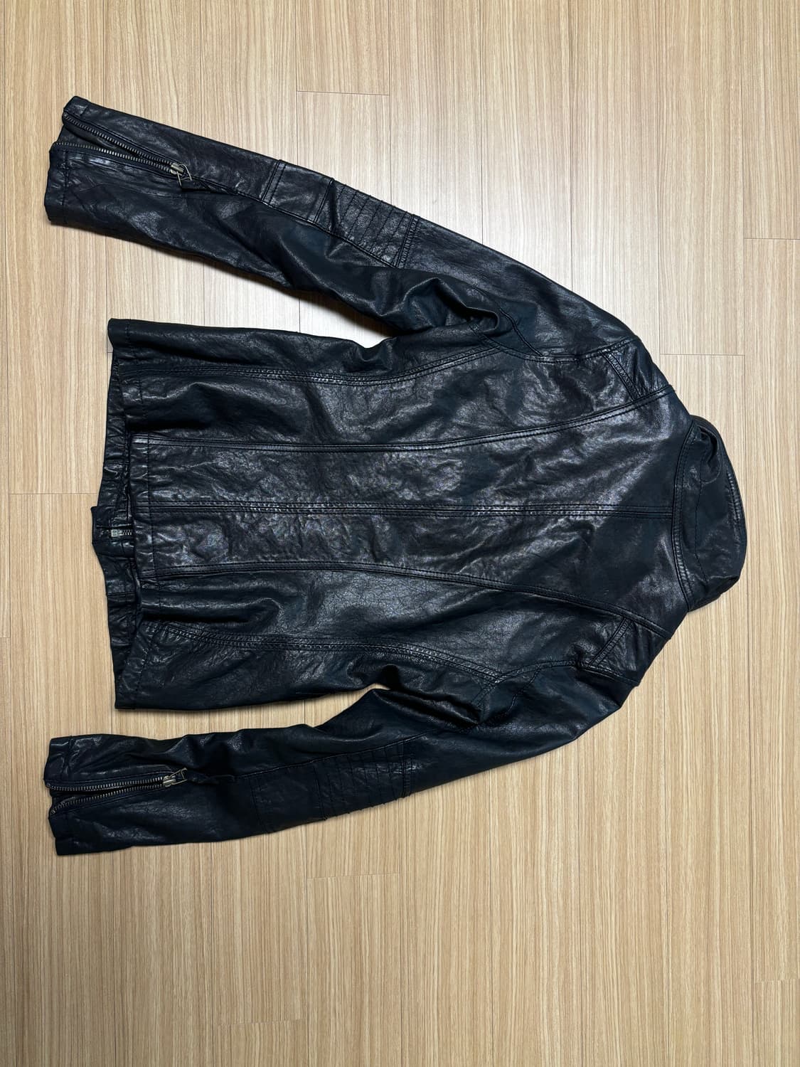 릭맛 양가죽 하이넥 레더자켓 상품이미지6