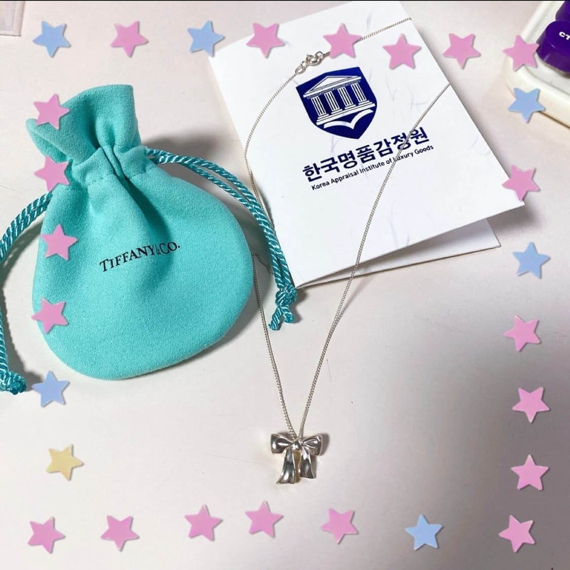 티파니 한정판 리본 목걸이 상품이미지3