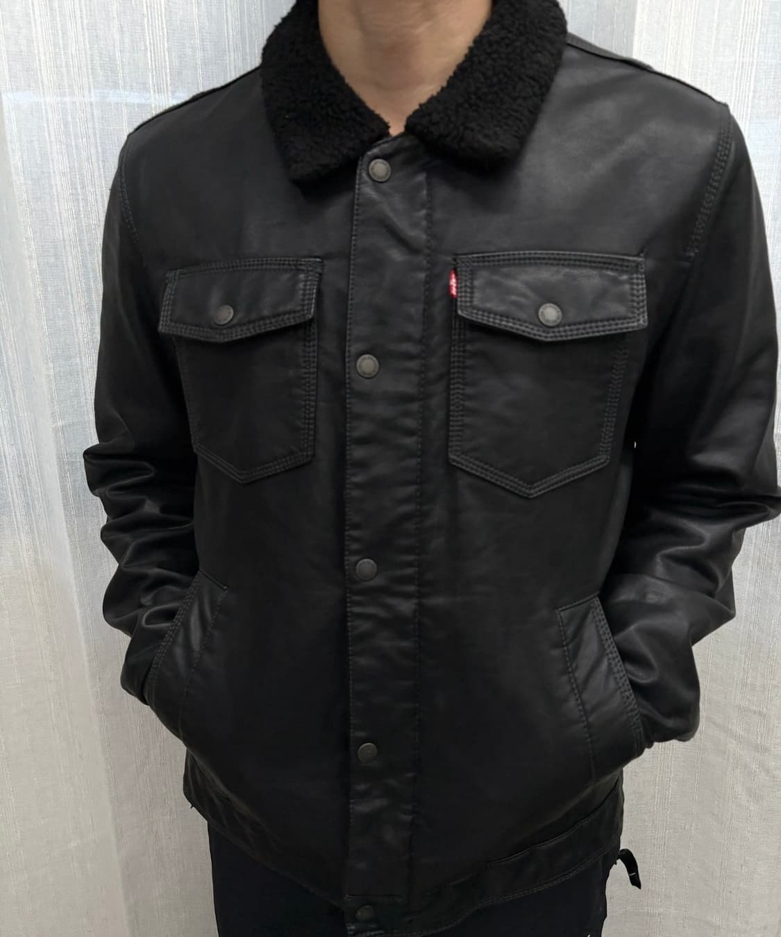 리바이스 레더 셰르파 트러커 가죽 자켓 Levi’s 상품이미지2