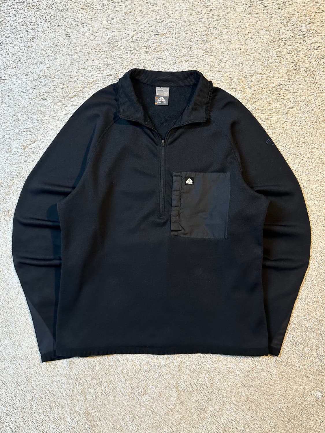 00's 나이키 ACG 올드스쿨 스몰로고 하프 반집업 블랙 상품이미지1