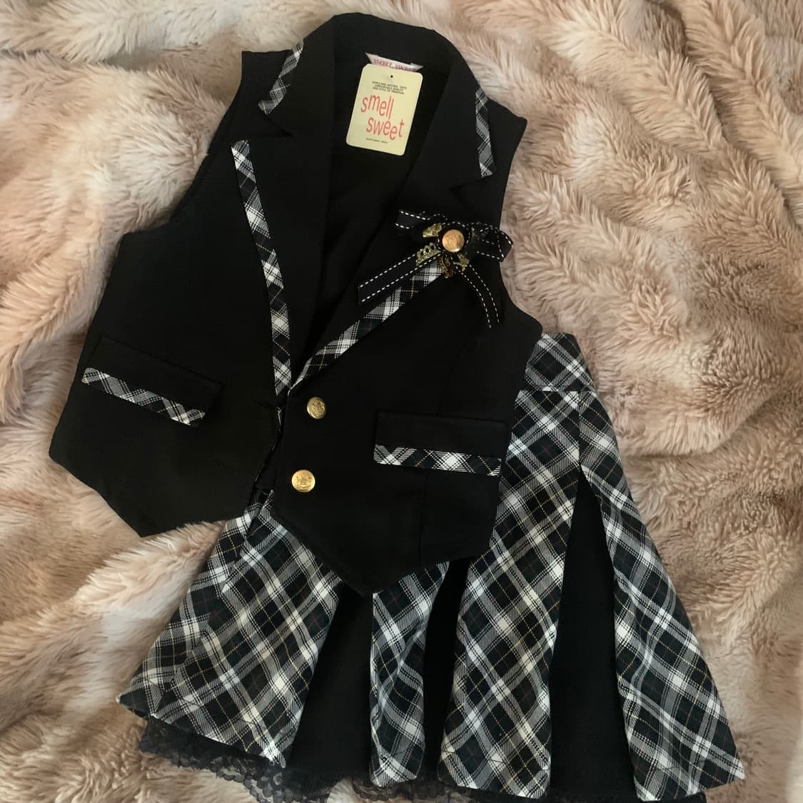 갸루 오네갸루 y2k 체크 셋업 일브 지뢰계 스나계 상품이미지1