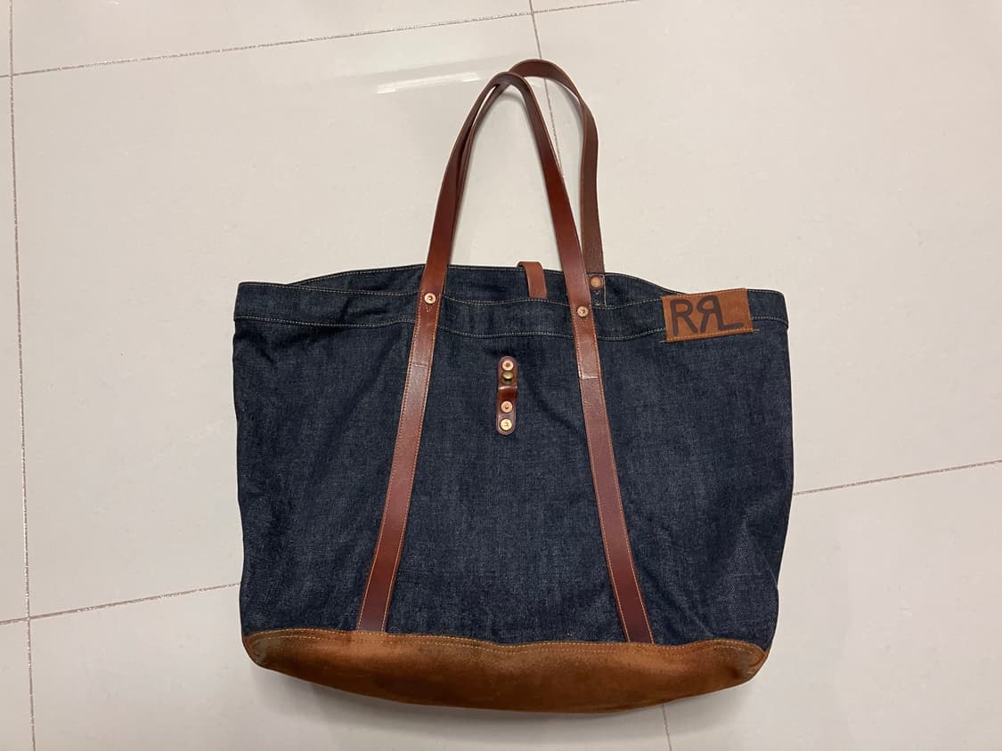 RRL 레더트림 토트백 상품이미지2