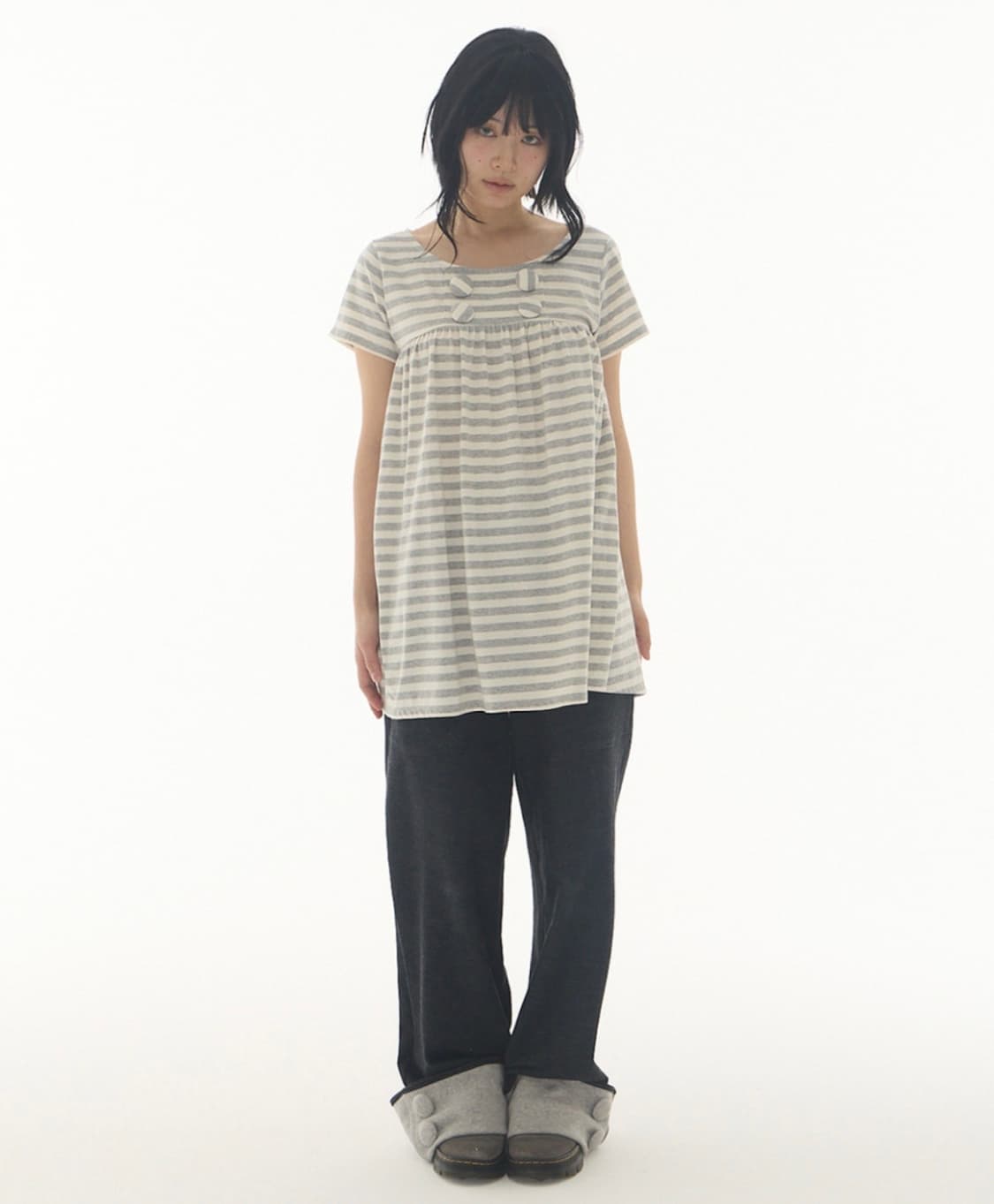 익스파이어드걸 Emily Button Top Stripe 상품이미지1