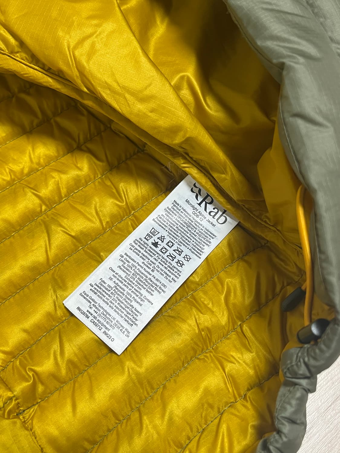 Rab 마이크로라이트 알파인 라이트카키 M 상품이미지4