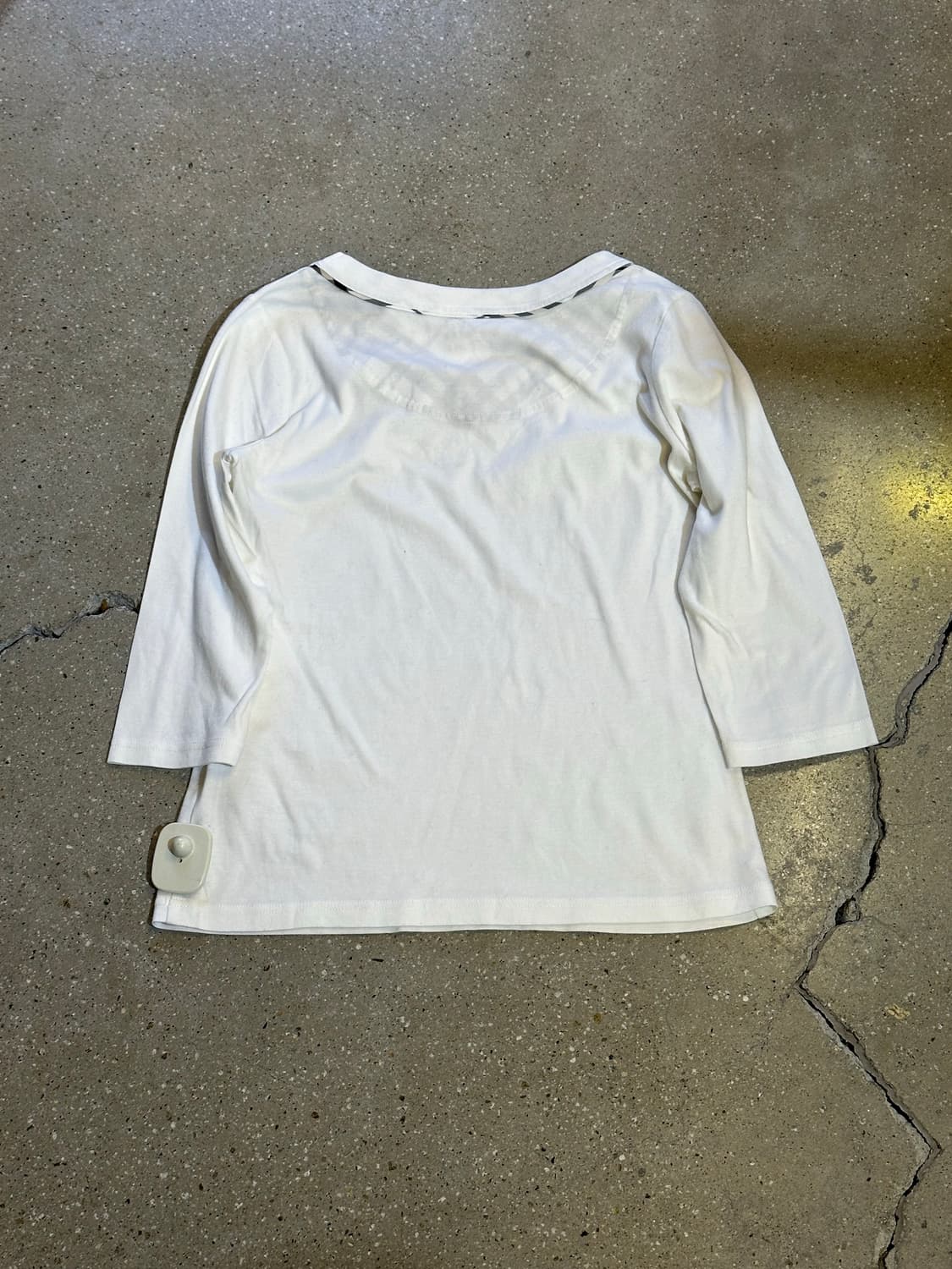 BURBERRY 버버리 화이트 브이넥 롱슬리브리스 상품이미지4