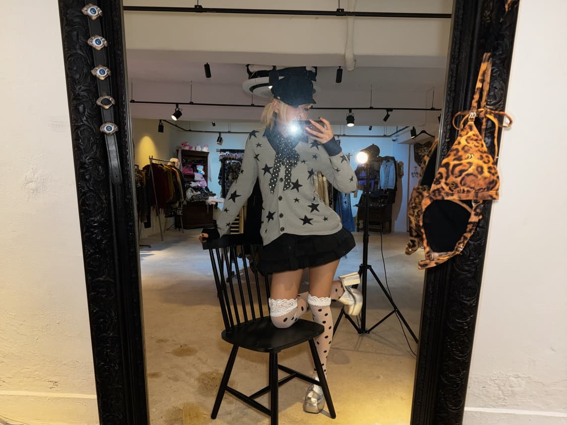 별 패턴 가디건 상품이미지7