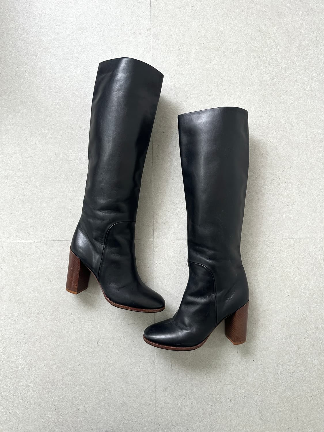 셀린느 2000s 램스킨 레더 블랙 롱부츠 상품이미지4