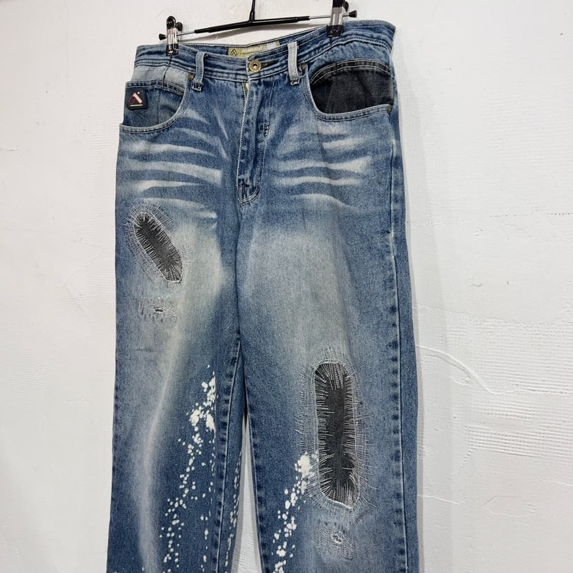 아카데믹스 펑크 패치 페인팅 데님팬츠 상품이미지4