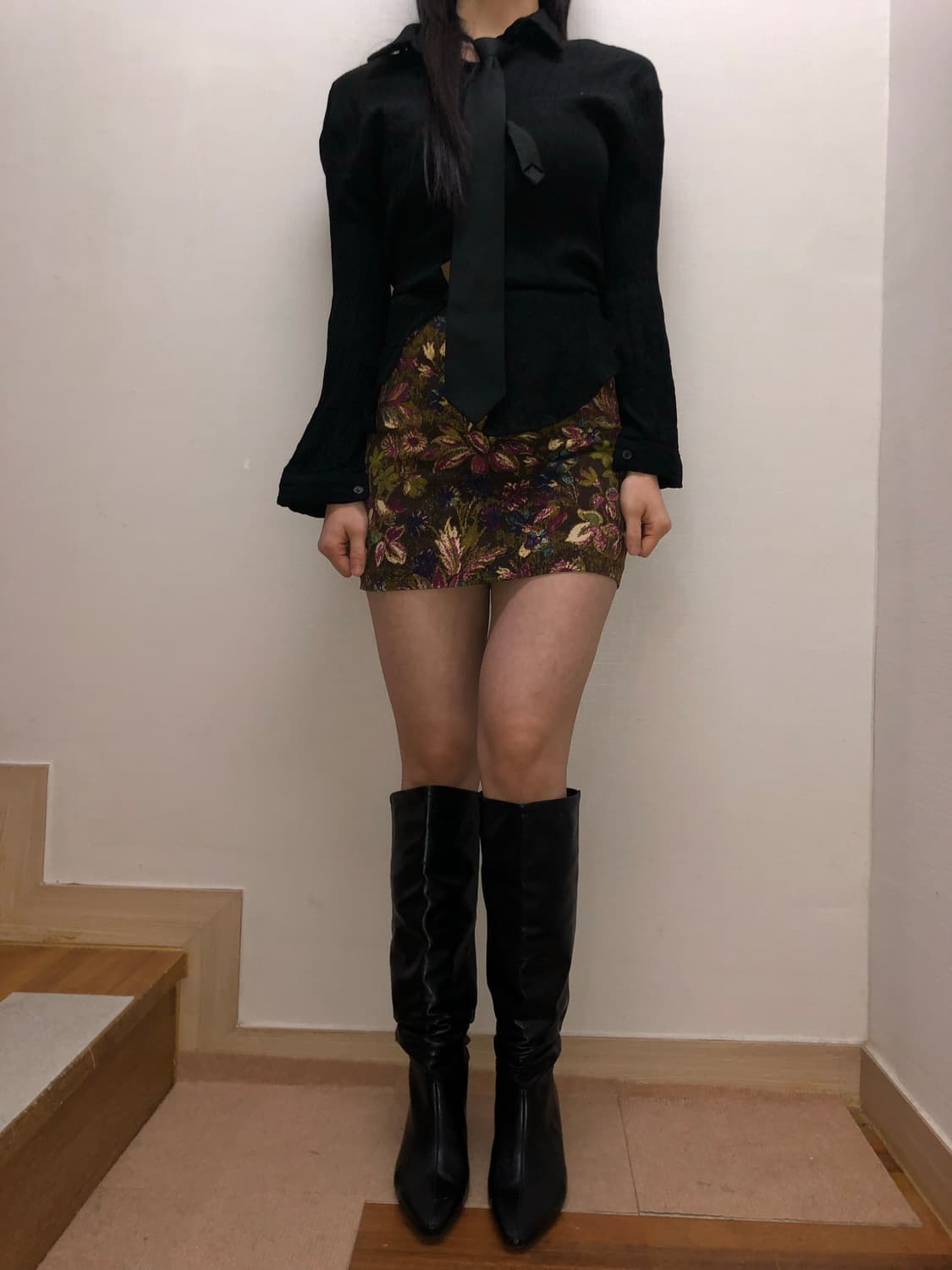 빈티지 카키 플라워 스커트 상품이미지5