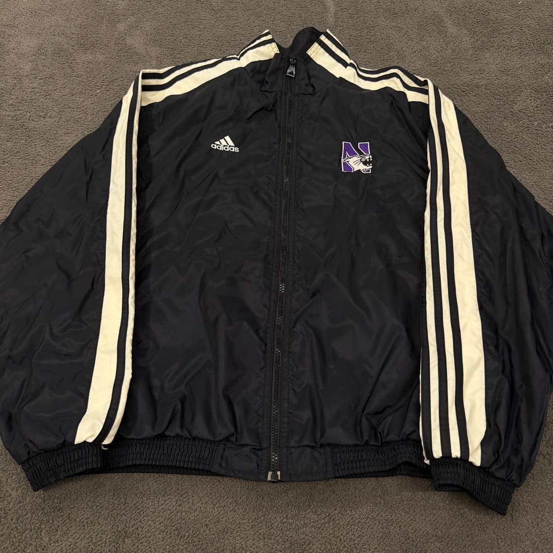 [정품/M] 아디다스 올드스쿨 노스웨스턴 와일드캣츠 트랙 바람막이 자켓 상품이미지3