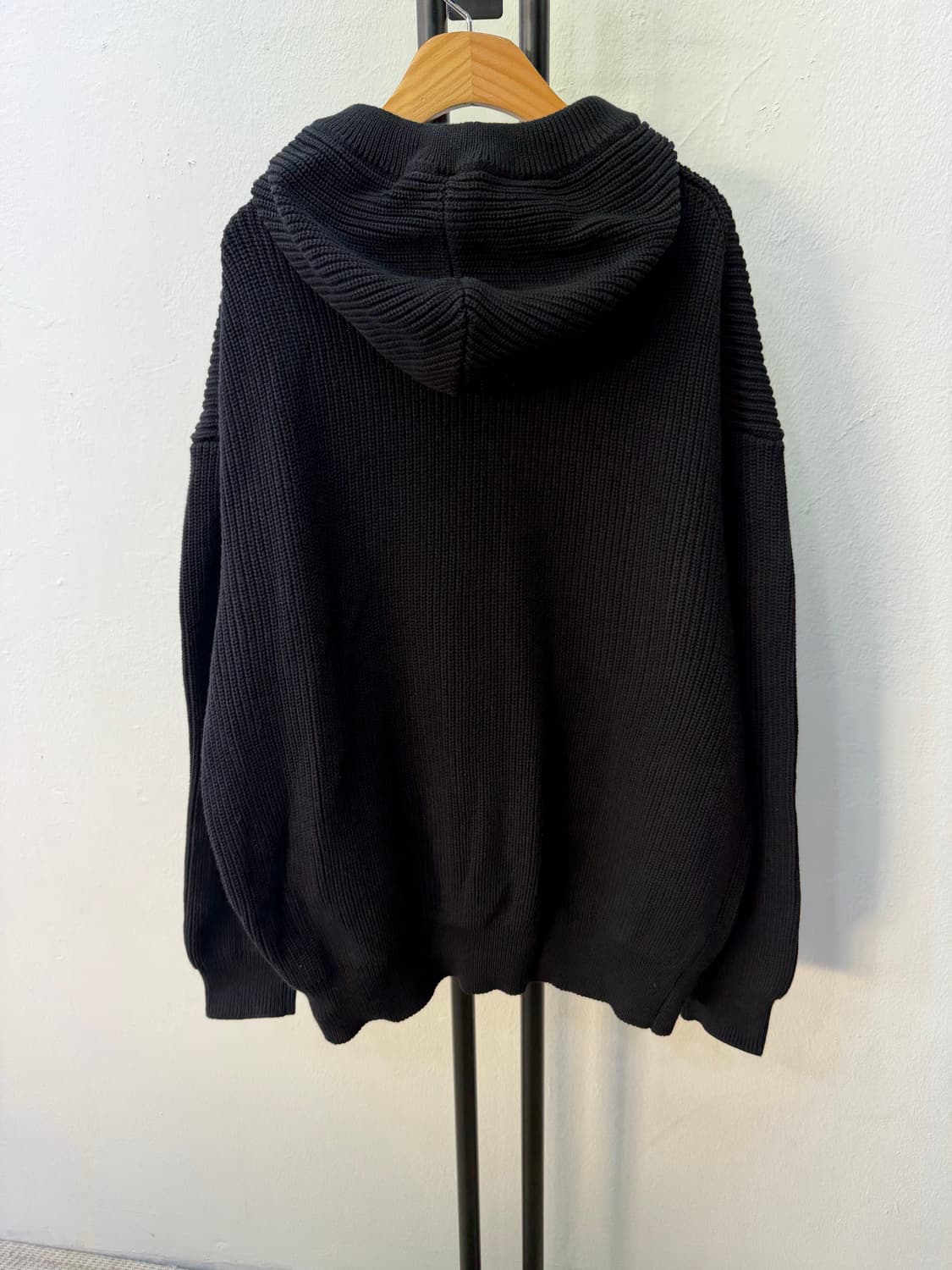 정품) Satur 세터 아폴리케 로고 캐시미어 블렌드 후드니트 L 상품이미지5