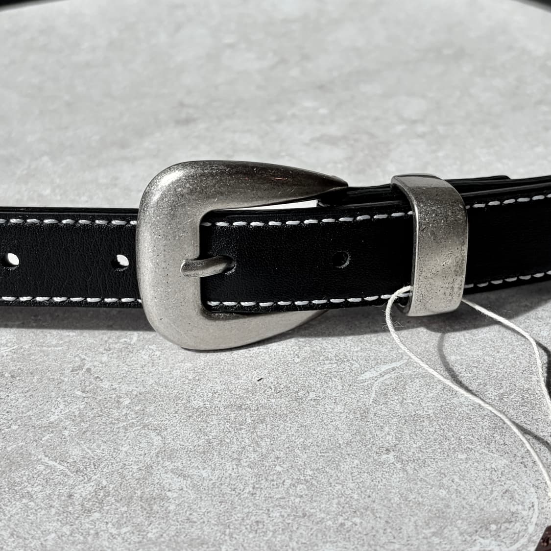 Oribell 이탈리아 베라펠레 인증 가죽 스티치 클래식 웨스턴 벨트 상품이미지5