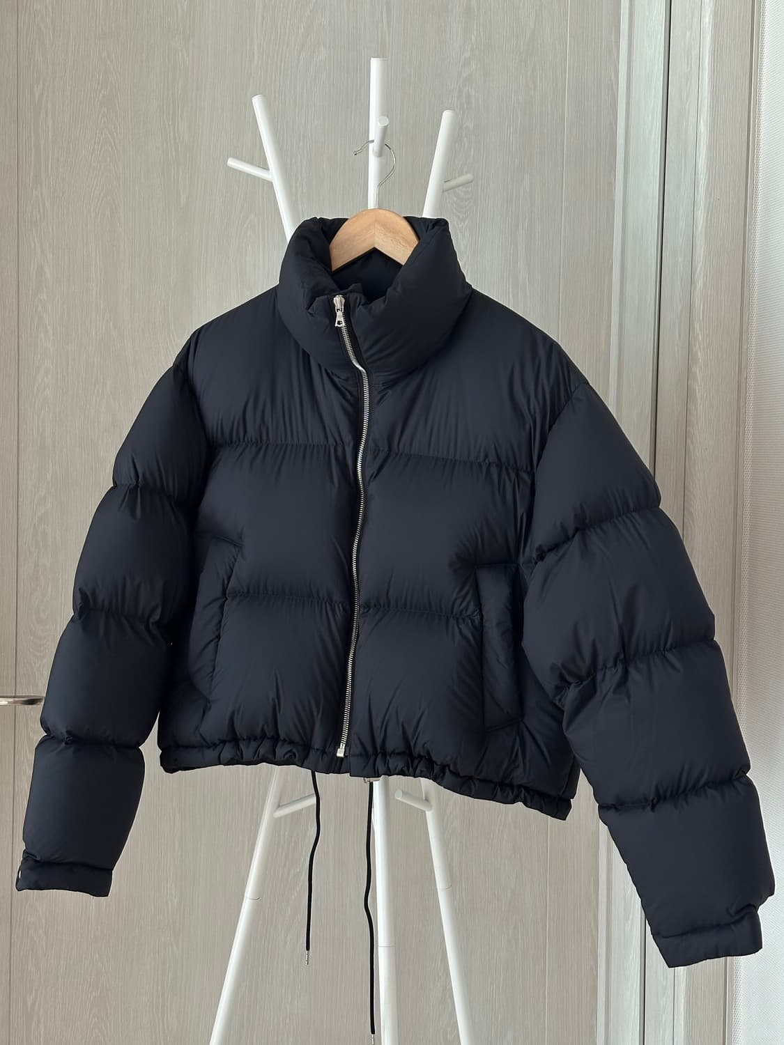 AURALEE 립스탑 다운 패딩 여성용 0사이즈 블랙 상품이미지3