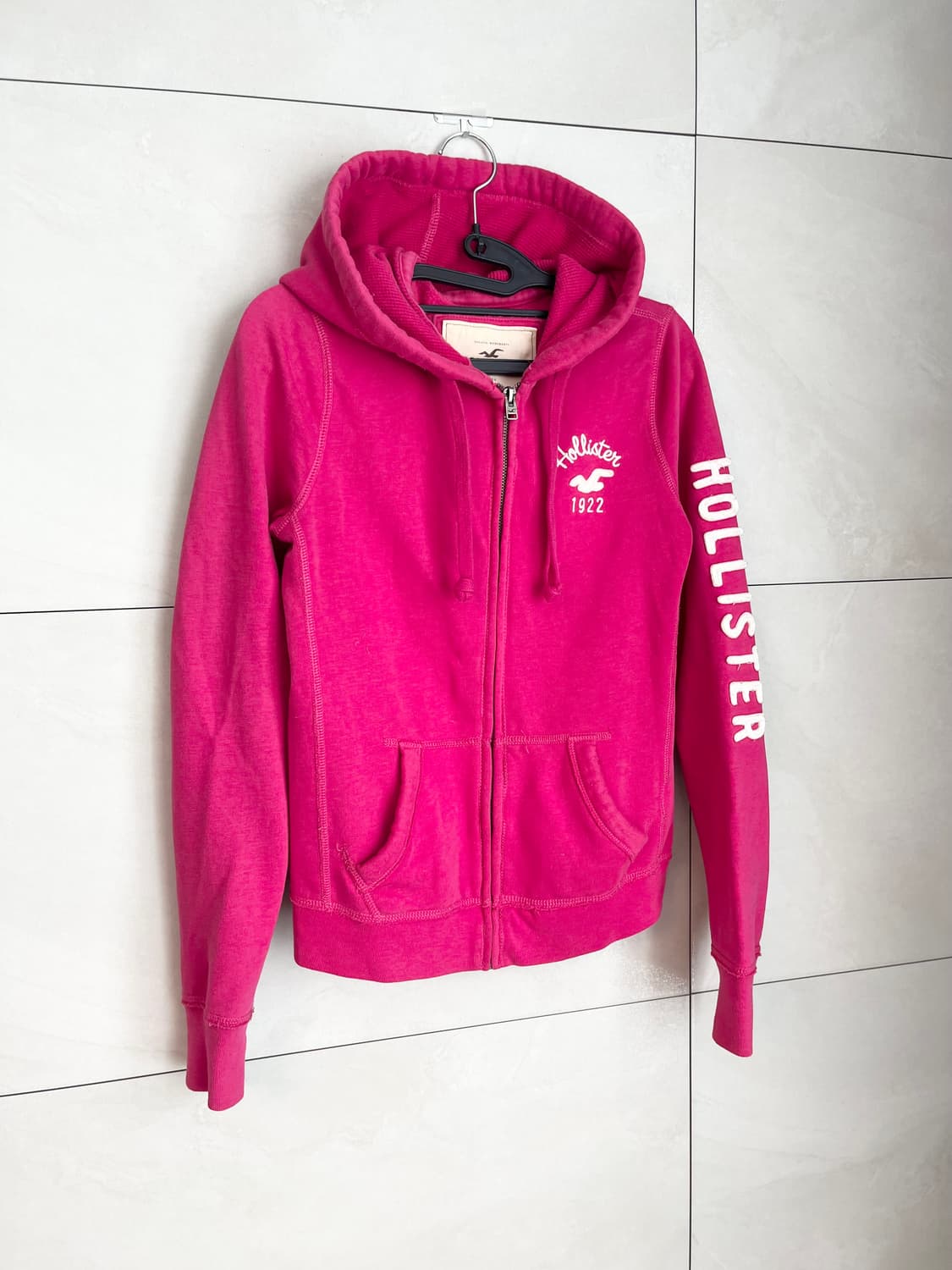 홀리스터 딱붙핏 후드집업 핑크 (S) 상품이미지3