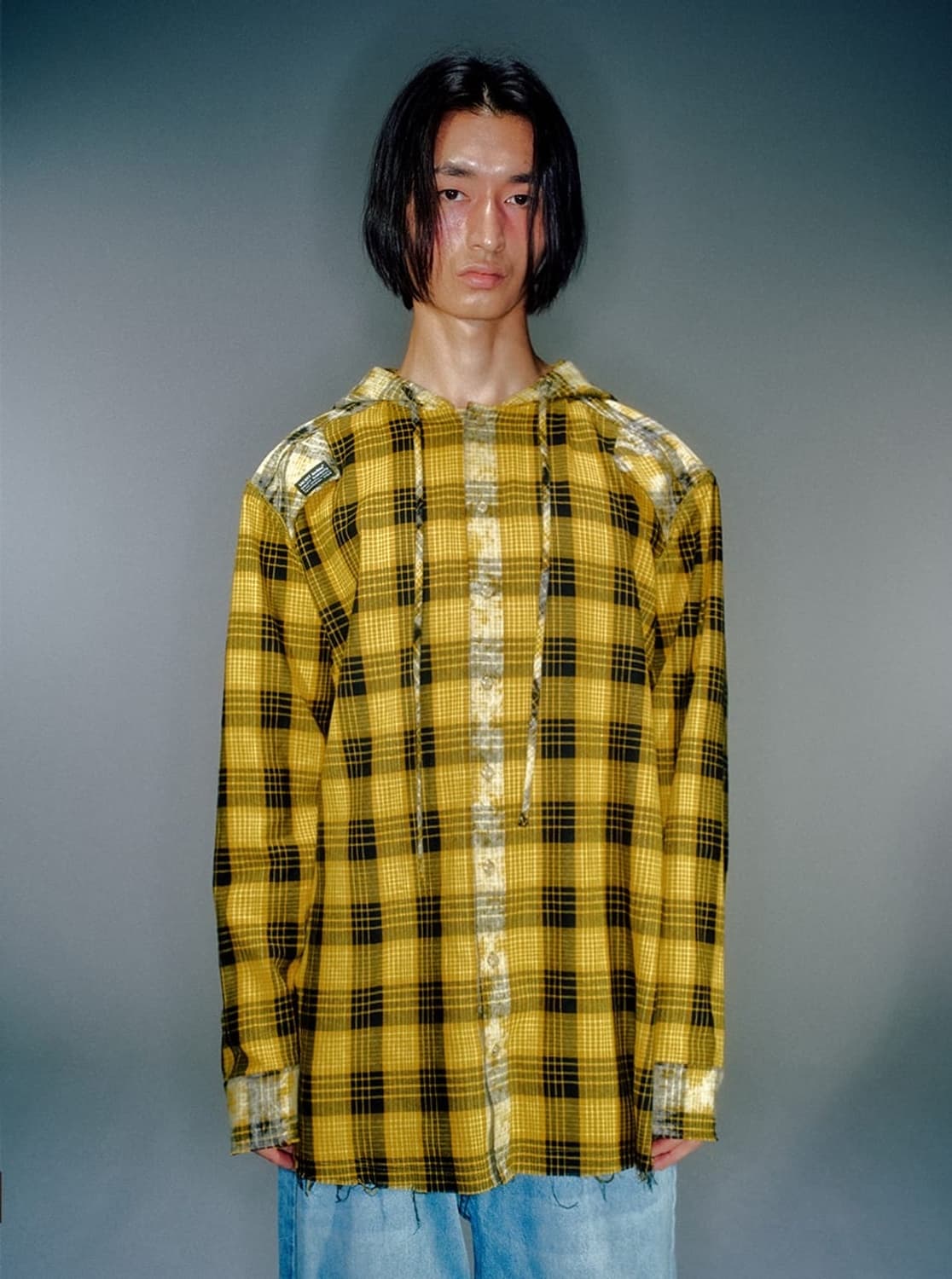 베이컨트 아카이브 체크 후디 셔츠 상품이미지1