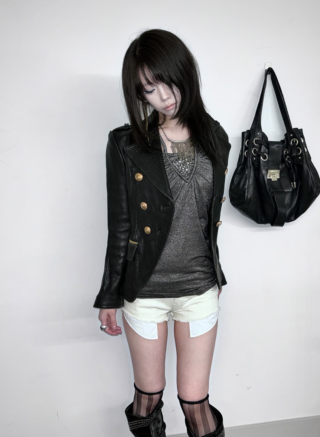 나폴레옹 카우하이드 더블 레더 자켓 상품이미지1