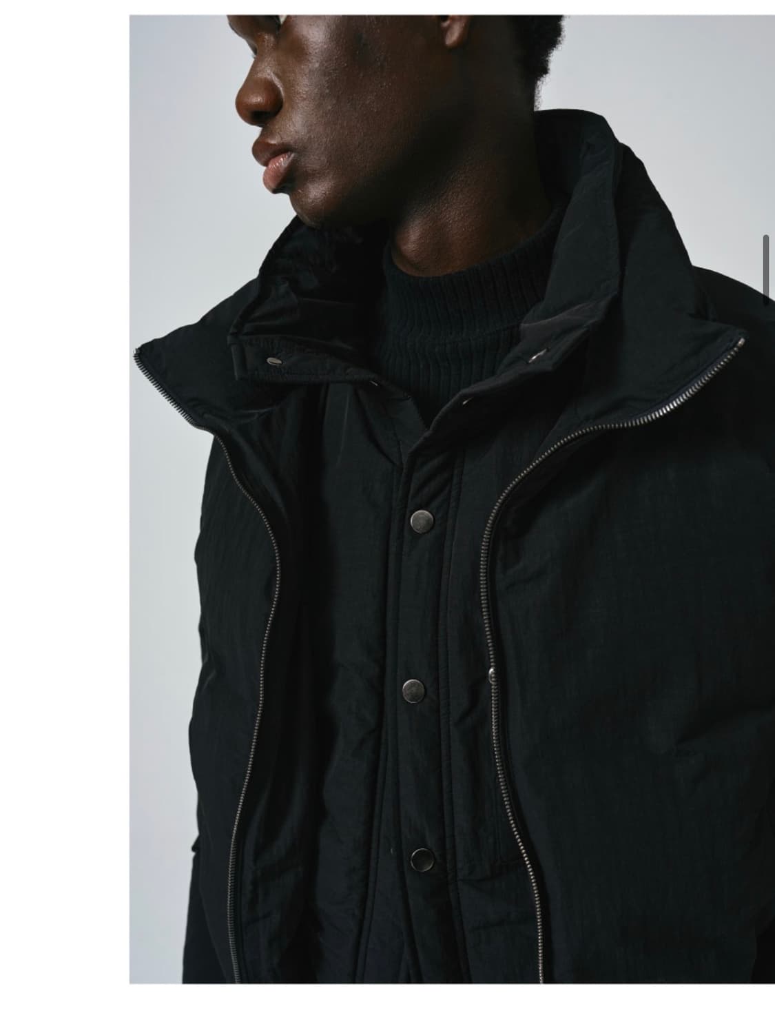 (50) 노이어 크롭 레이어드 푸퍼 자켓 패딩 (블랙) 판매 상품이미지6