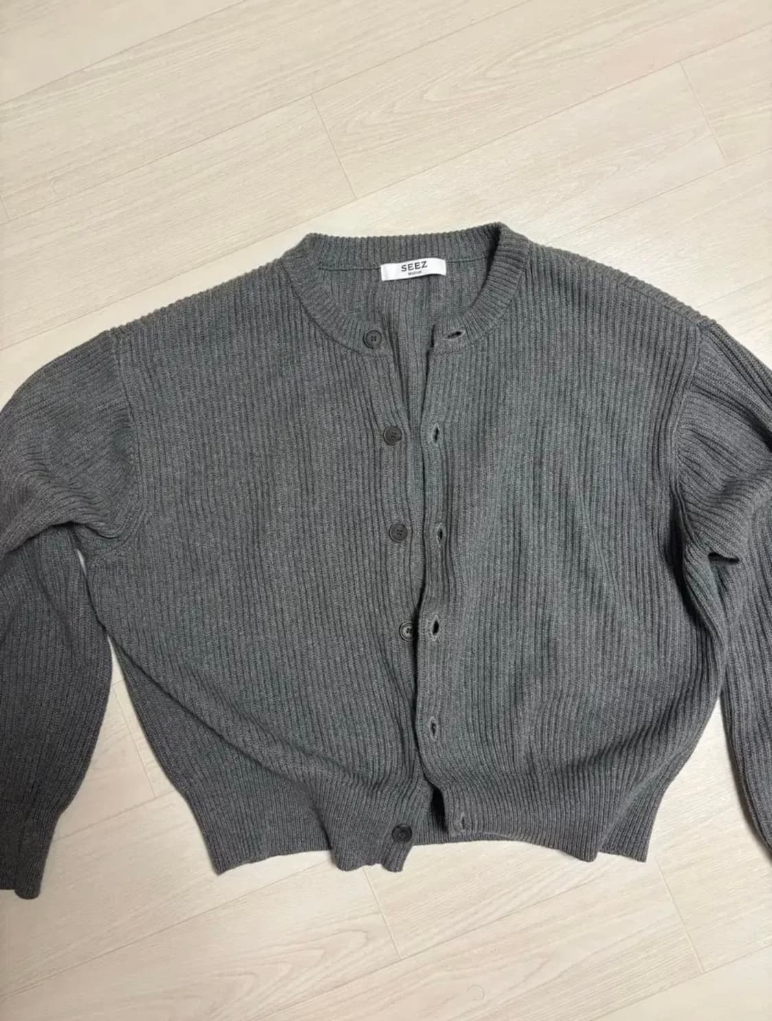 시즈 아카이브 코튼 크롭 니트 m 그레이 상품이미지2