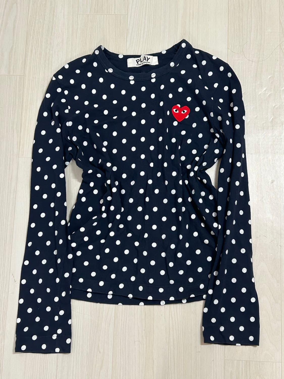 꼼데가르송 도트 네이비 롱슬리브 딱붙핏 상품이미지1