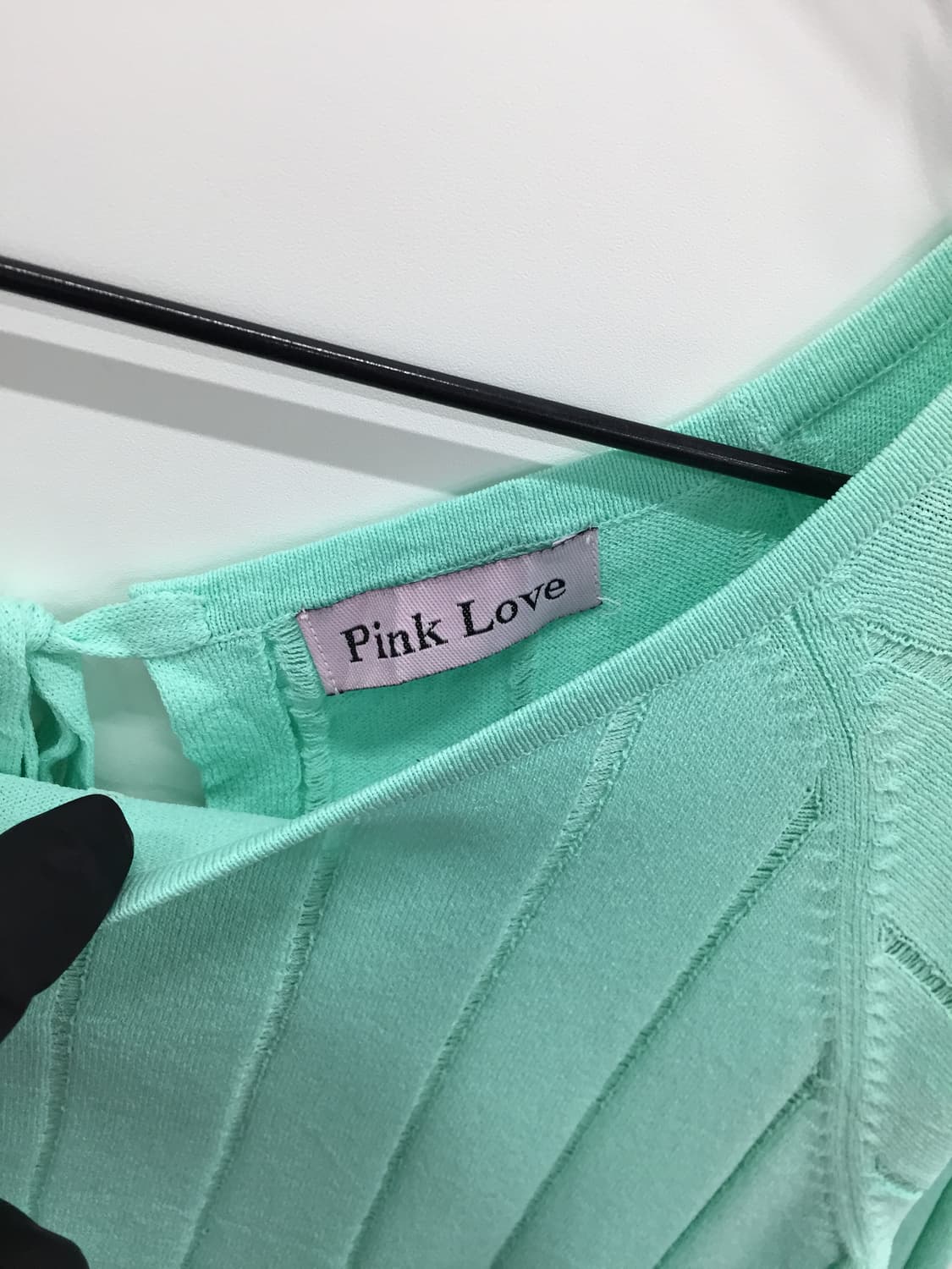 Jpn Pink Love Mint Ribbed Knit Top 상품이미지6