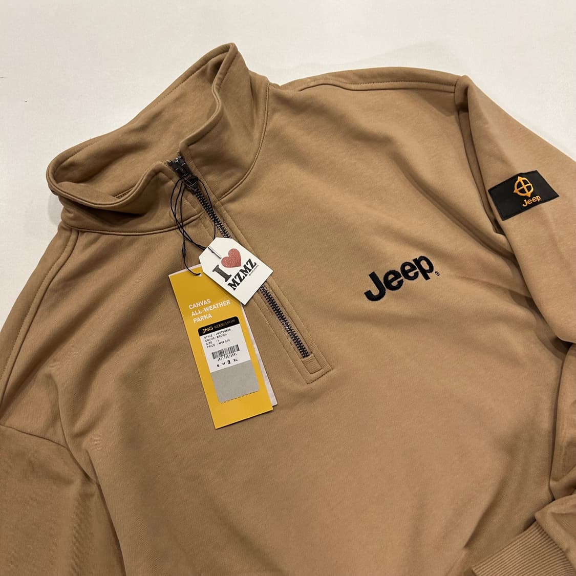 [L] JEEP 지프 반집업 아노락 맨투맨 베이지 A445 상품이미지4