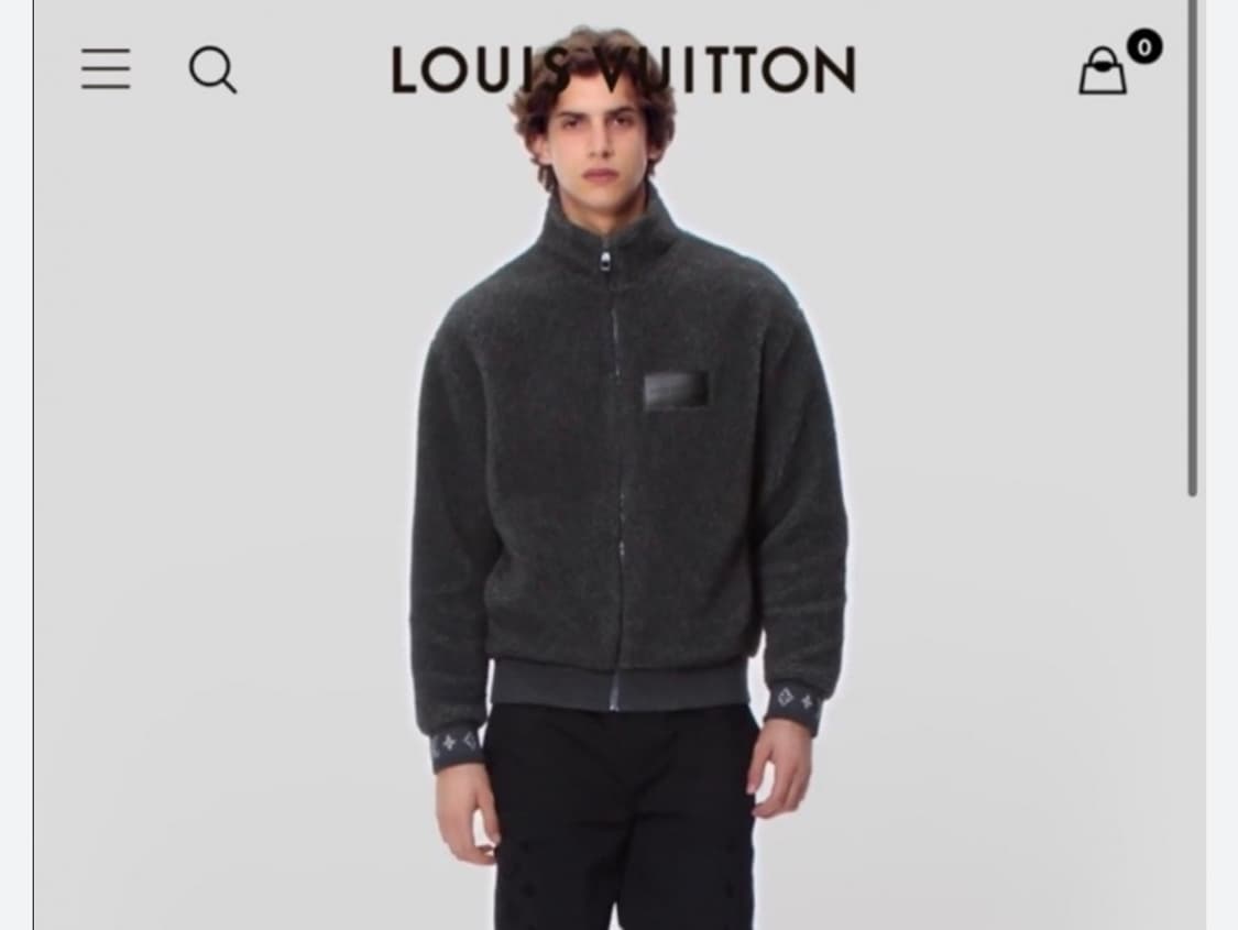 (S+/4L) / 루이비통 모노그램 레더패치 플리스 차콜 블루종 상품이미지8