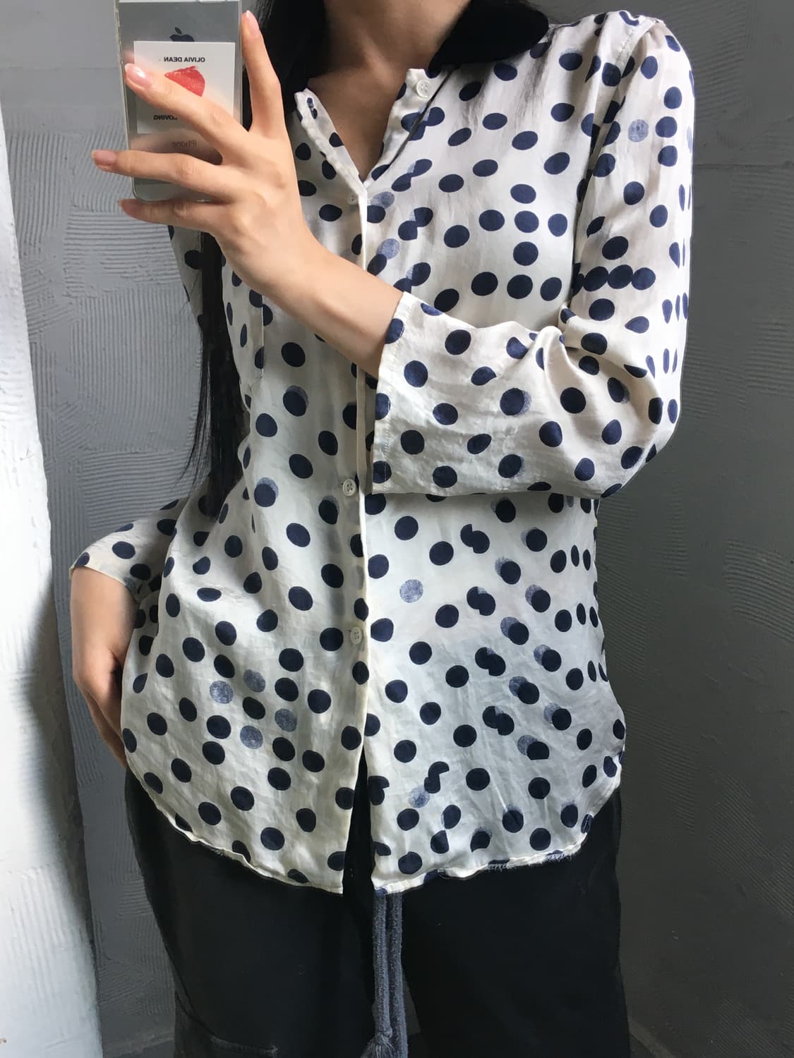 CDG 꼼데가르송 폴카 도트 시폰 블라우스 상품이미지4