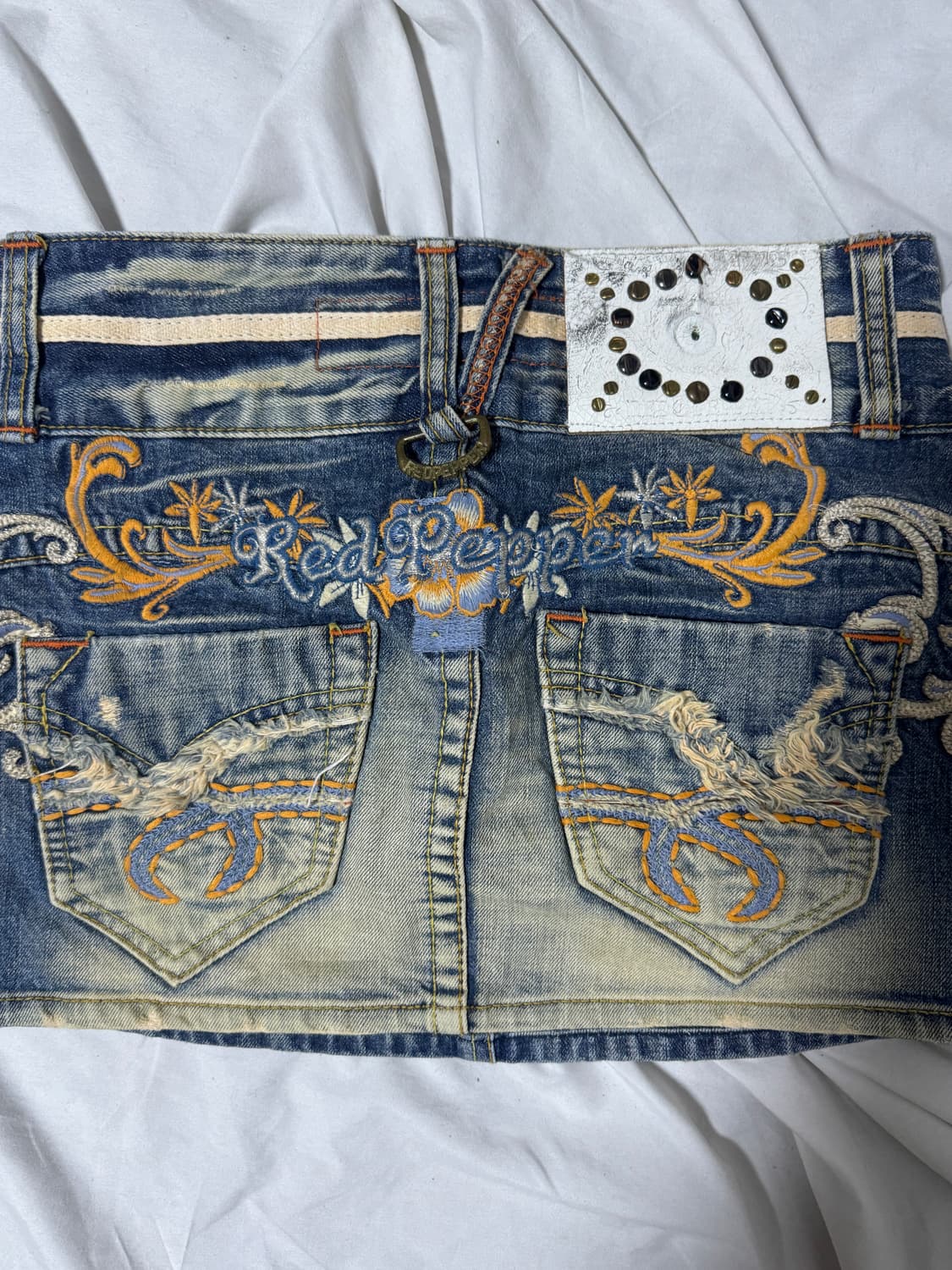 레드페퍼 자수 데님 스커트 y2k 상품이미지3