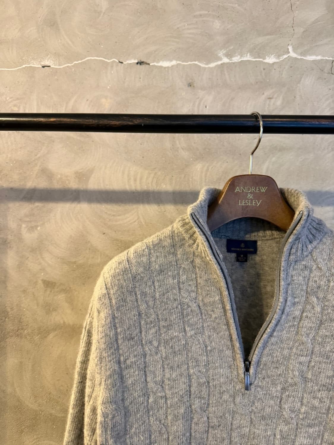 브룩스 브라더스 케이블 짚업 니트 100 상품이미지2