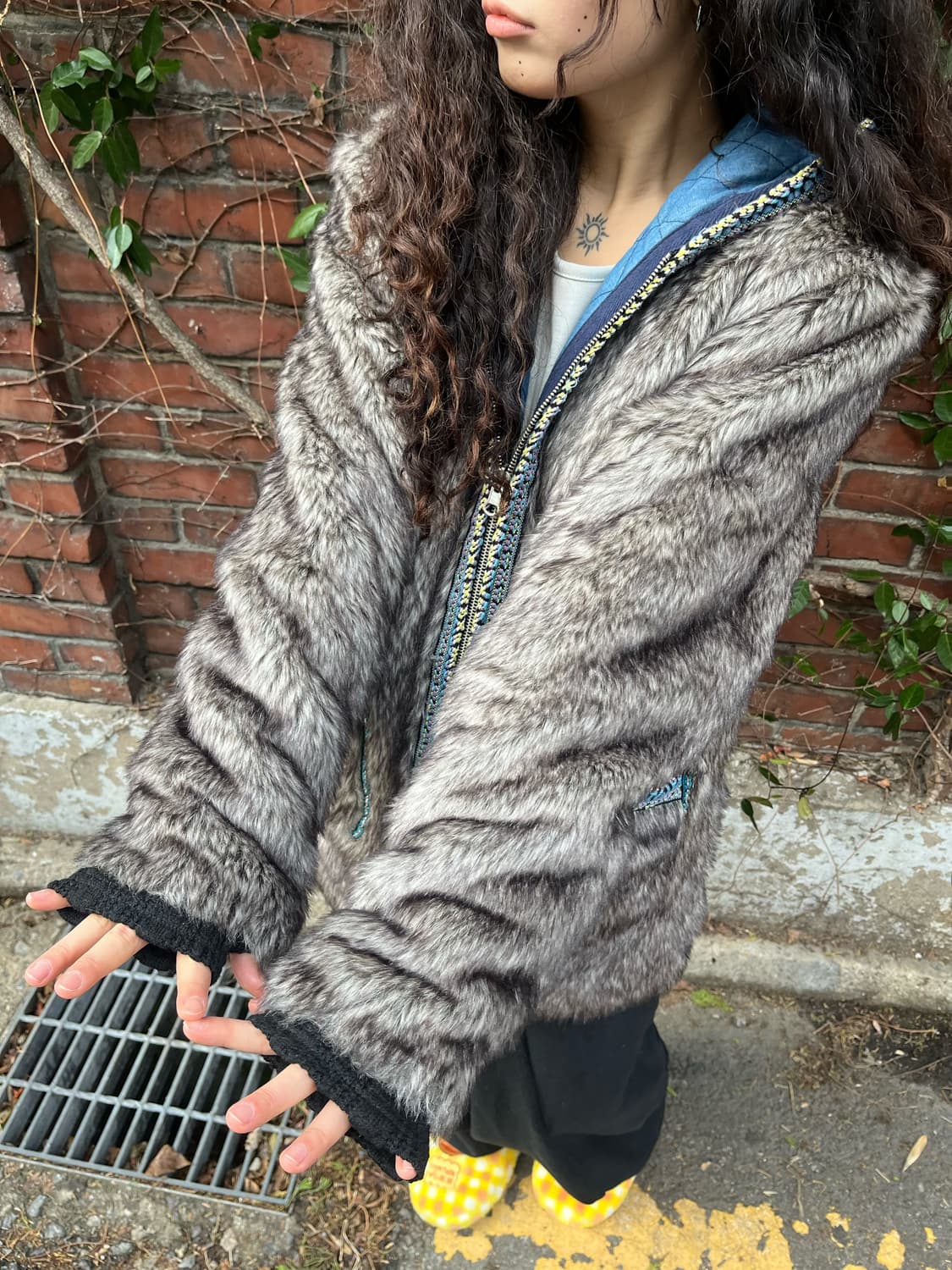 히피 무드 리버시블 아우터 상품이미지3