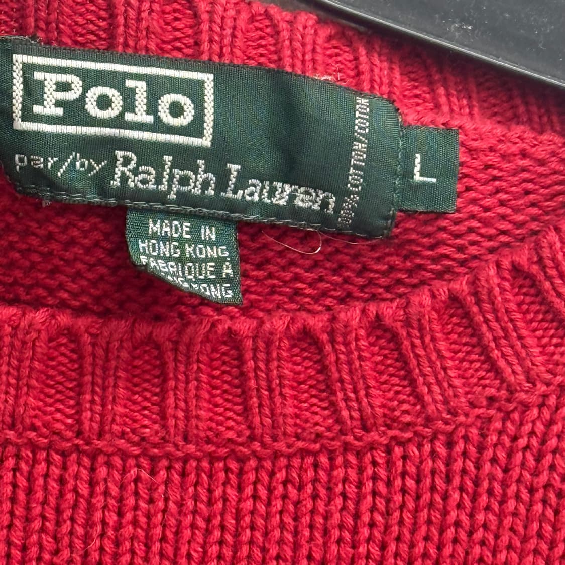 폴로 랄프로렌 레드 스몰 포니 로고 니트 L 상품이미지2