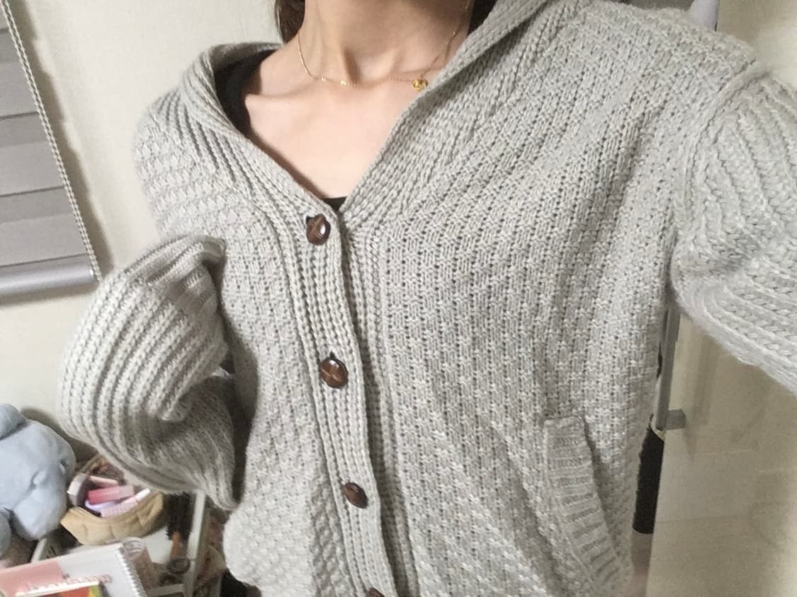 일본 빈티지🇯🇵버튼 와플 가디건 상품이미지1