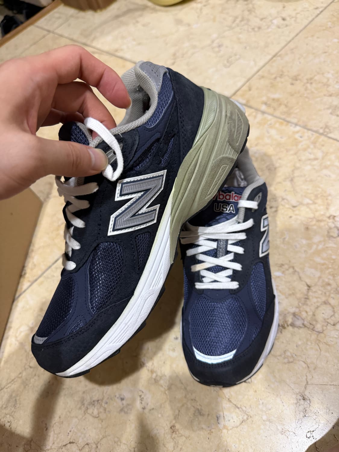 뉴발란스 990v3 메이드 인 USA 네이비 - D 스탠다드 250사이즈 상품이미지5