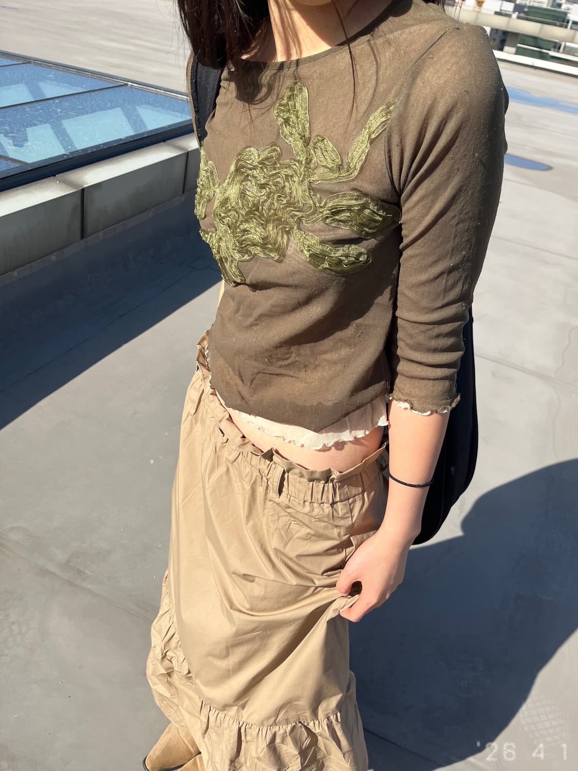 Olive Moss Mesh 올리브 메쉬 탑 상품이미지2