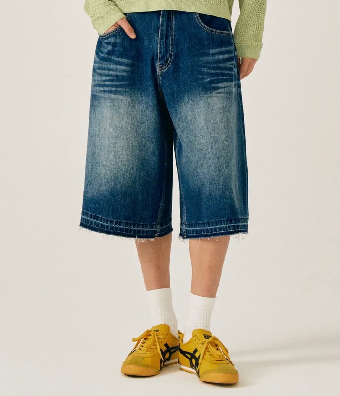 (새상품) 세터 가봉 데님 버뮤다 팬츠 인디고 블루 상품이미지6