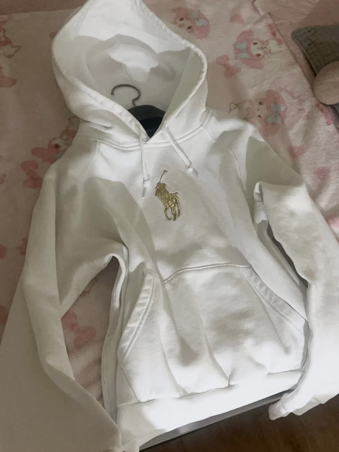 폴로 랄프로렌 빅포니 골드 금장 생화이트 후드티 후드집업 상품이미지1