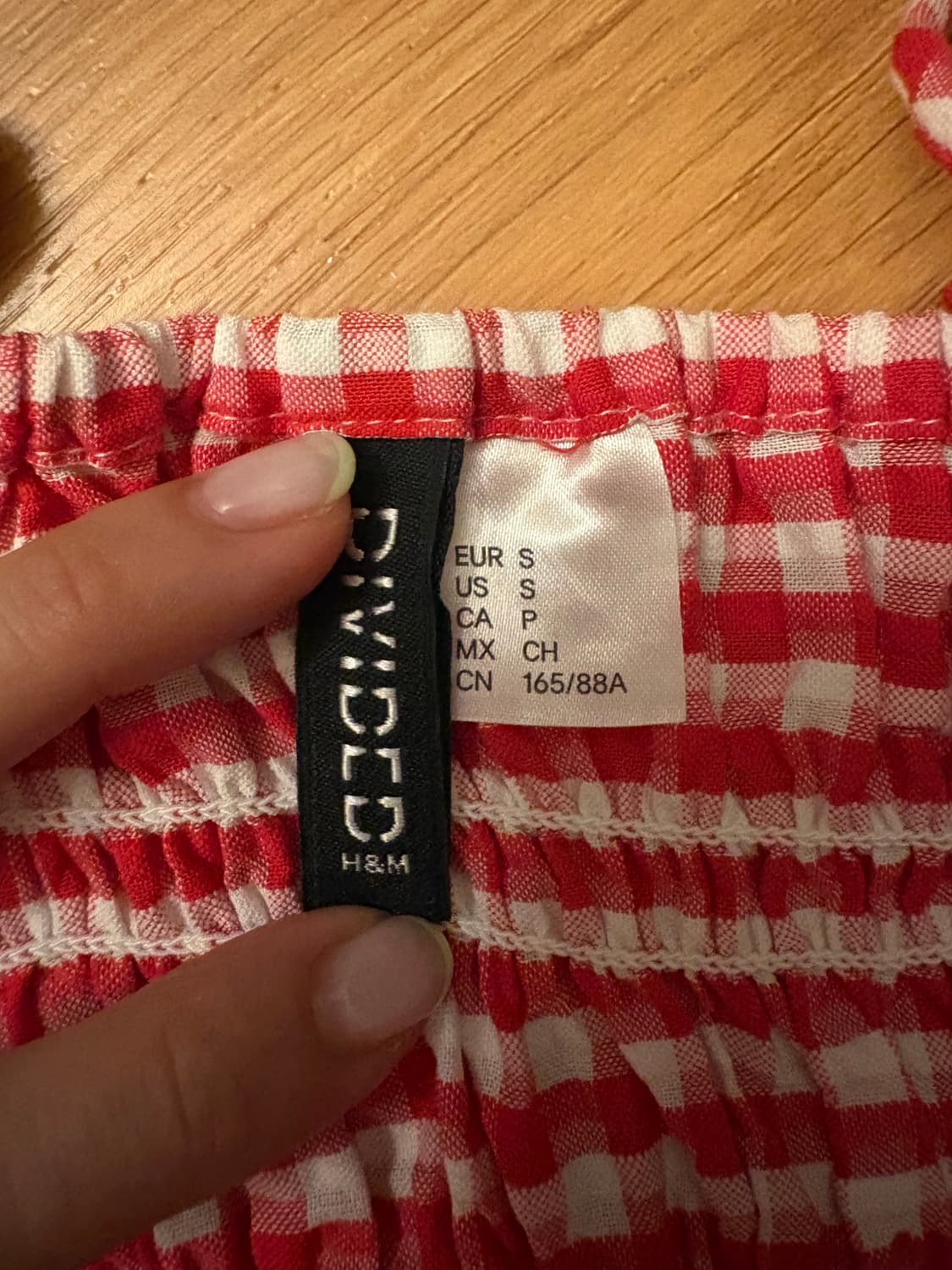 H&M 빨간체크 탑 상품이미지2
