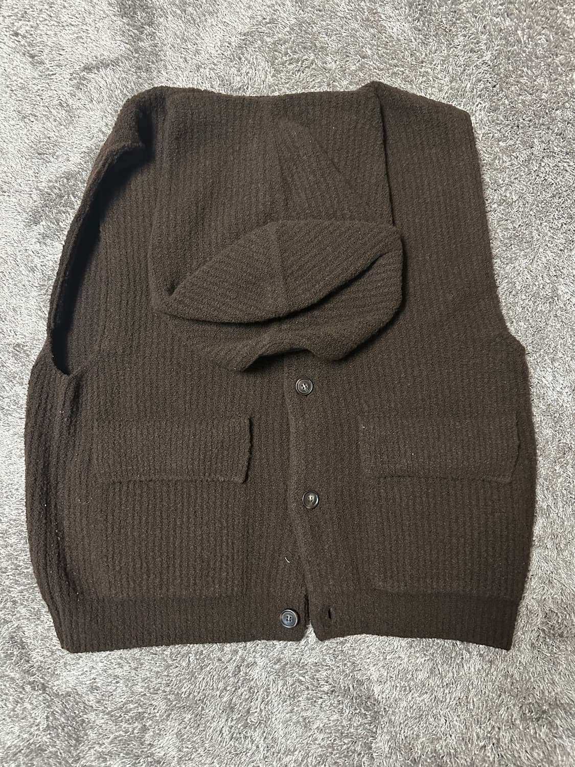 홀리선 아콘 후디 니트 베스트 브라운 M 사이즈 상품이미지3