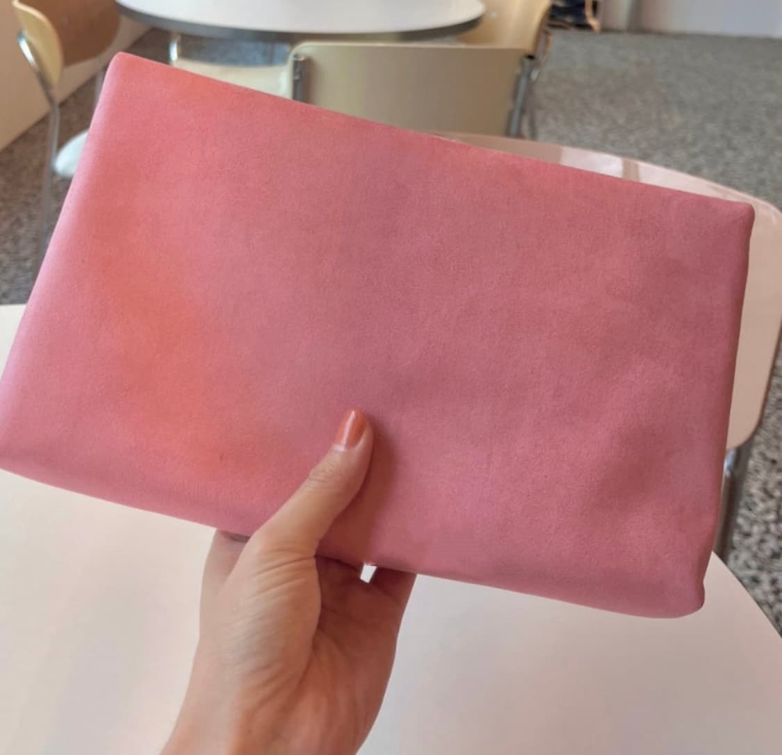 디올 스웨이드 핑크 파우치 겸 클러치 상품이미지2