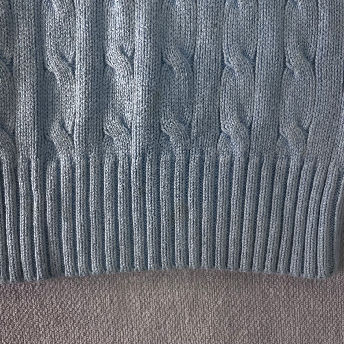 W 95 폴로랄프로렌 스카이블루 꽈배기 니트 상품이미지6