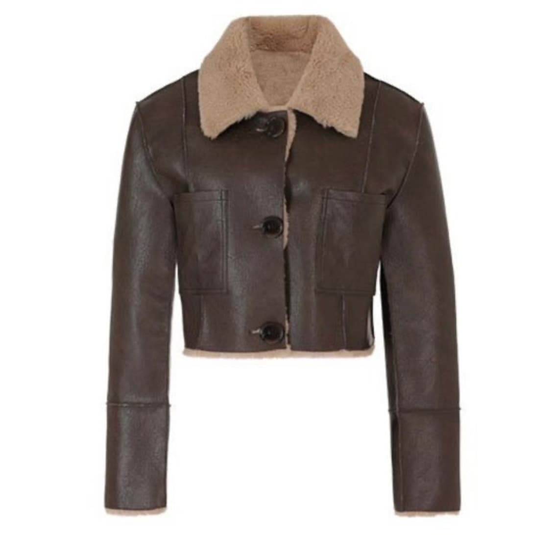 낫유어로즈 숏 리버시블 무스탕 브라운 S 상품이미지1