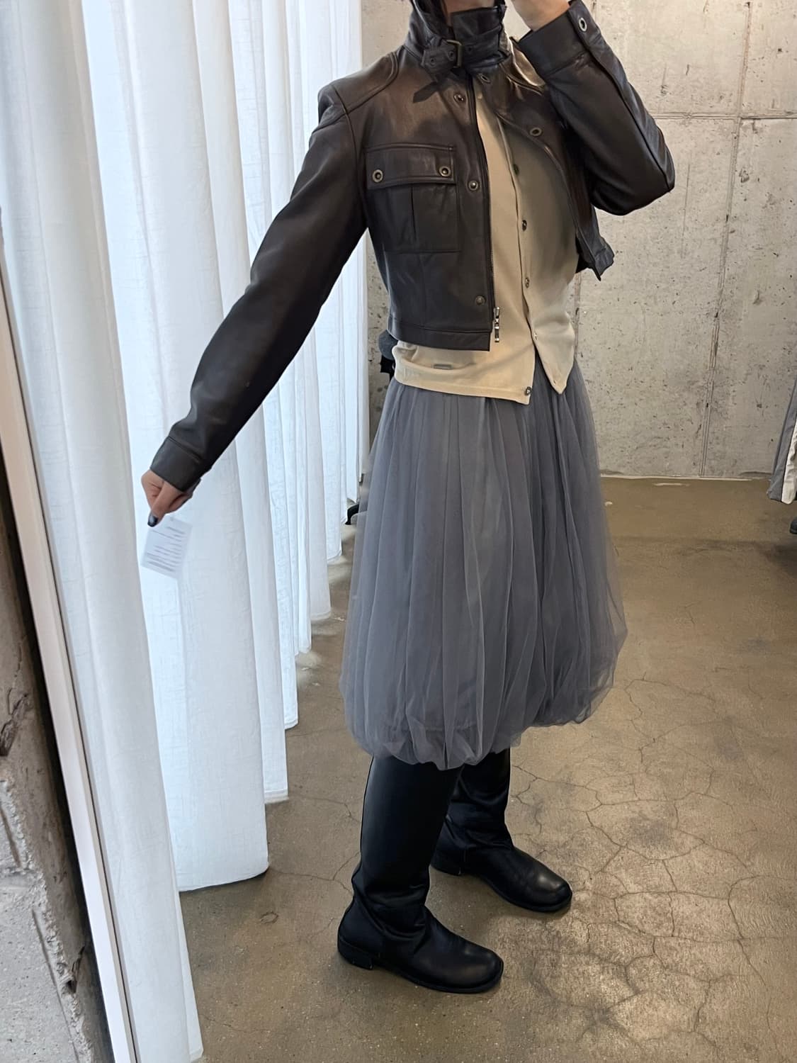 lambskin 양가죽 2웨이 자켓 브라운 상품이미지5