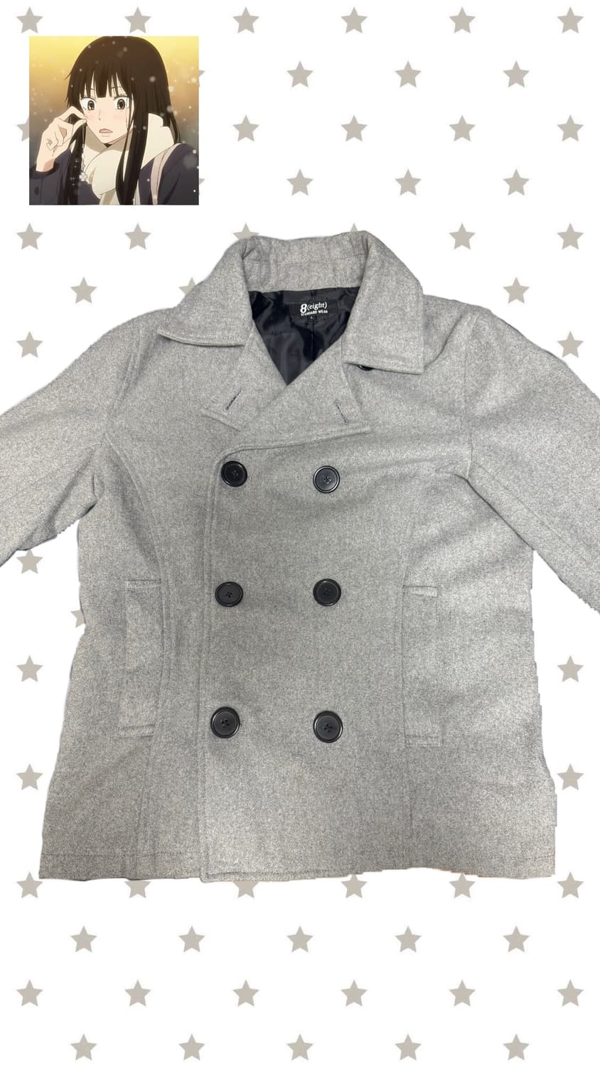 그레이 버튼 코트/ 하니코트 (미착용) 상품이미지2