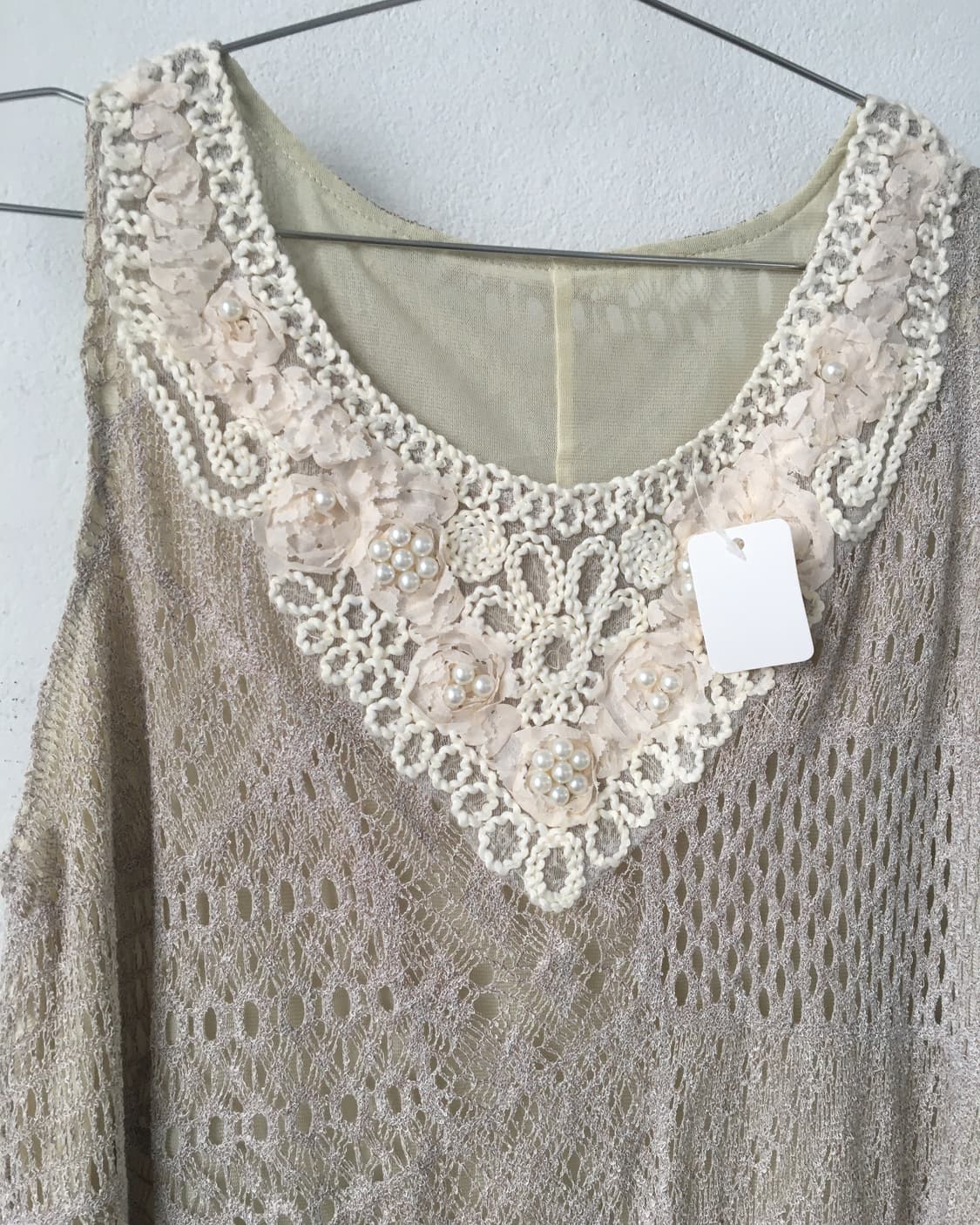 Lace point punching unbalanced sleeveles 상품이미지5
