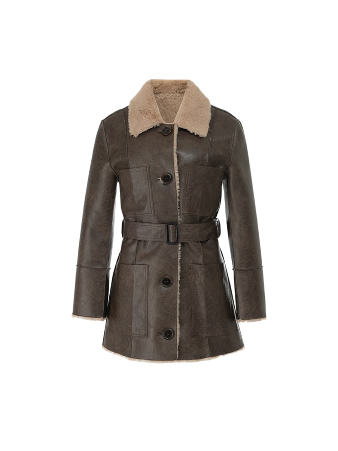 낫유어로즈 무스탕 리버서블 코트 브라운 상품이미지8