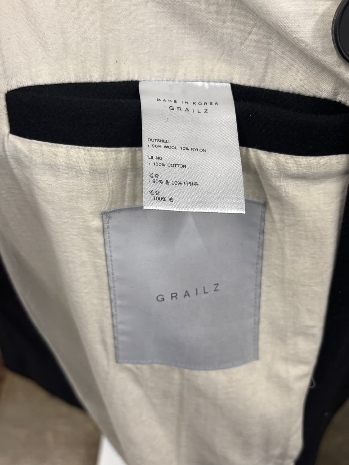 GRAILZ 그레일즈 오버사이즈 피코트 블랙 OS 상품이미지4