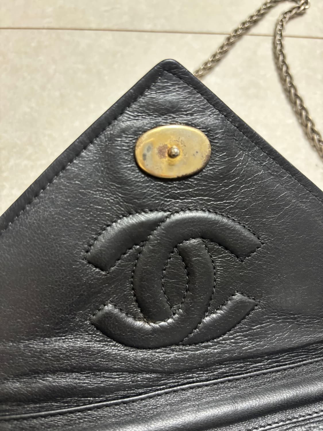 샤넬 빈티지 쉐브론 블랙 체인백 상품이미지4