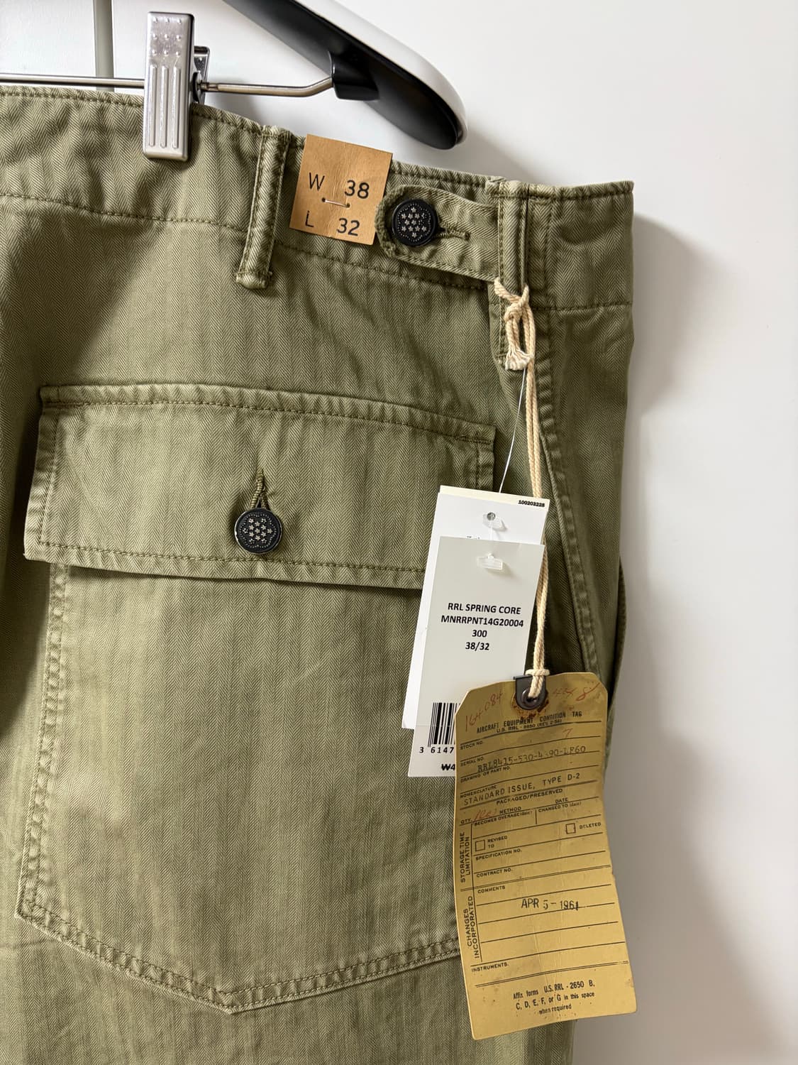 RRL 헤링본 코튼 유틸리티 퍼티그 팬츠 38 상품이미지3